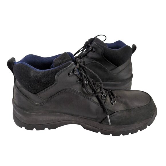 Lands End Hiking Boot Mens 13 Black Ankle Trail Outdoor Lace Up Leather Combat - Picture 13 of 13